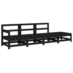 vidaXL Juego de muebles de jardín 4 pzas madera maciza de pino negro