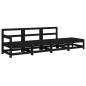 vidaXL Juego de muebles de jardín 4 pzas madera maciza de pino negro vidaXL Juego de muebles de jardín 4 pzas madera maciza de pino negro