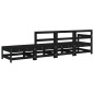 vidaXL Juego de muebles de jardín 4 pzas madera maciza de pino negro vidaXL Juego de muebles de jardín 4 pzas madera maciza de pino negro