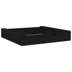 vidaXL Arenero con asientos cuadrado madera maciza de pino negro