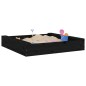 vidaXL Arenero con asientos cuadrado madera maciza de pino negro vidaXL Arenero con asientos cuadrado madera maciza de pino negro
