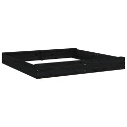 vidaXL Arenero con asientos cuadrado madera maciza de pino negro