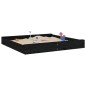 vidaXL Arenero con asientos cuadrado madera maciza de pino negro vidaXL Arenero con asientos cuadrado madera maciza de pino negro