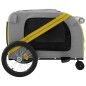 vidaXL Remolque de bicicleta mascotas hierro tela Oxford amarillo gris