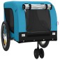vidaXL Remolque de bicicleta mascotas hierro tela Oxford azul negro