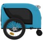 vidaXL Remolque de bicicleta mascotas hierro tela Oxford azul negro