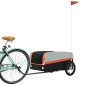vidaXL Remolque para bicicleta hierro negro y naranja 45 kg vidaXL Remolque para bicicleta hierro negro y naranja 45 kg