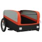 vidaXL Remolque para bicicleta hierro negro y naranja 45 kg vidaXL Remolque para bicicleta hierro negro y naranja 45 kg