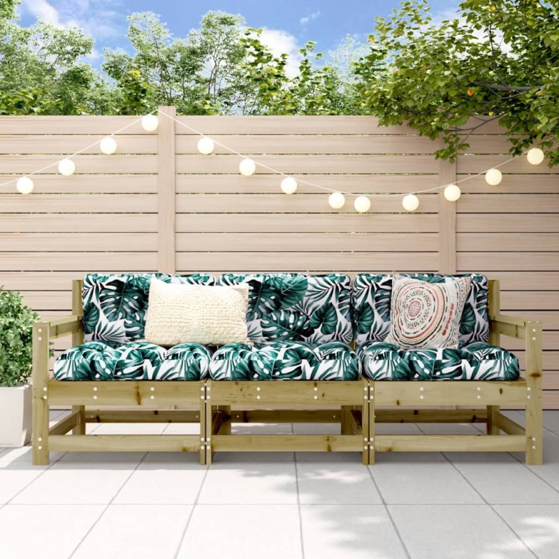 vidaXL Juego de muebles de jardín 3 pzas madera de pino impregnada vidaXL Juego de muebles de jardín 3 pzas madera de pino impregnada