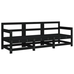 vidaXL Juego de muebles de jardín 3 pzas madera maciza de pino negro