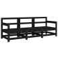 vidaXL Juego de muebles de jardín 3 pzas madera maciza de pino negro vidaXL Juego de muebles de jardín 3 pzas madera maciza de pino negro