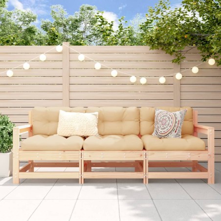 vidaXL Juego de muebles de jardín 3 piezas madera maciza de pino