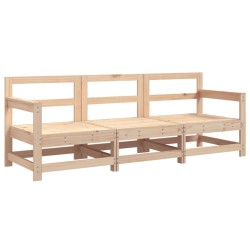 vidaXL Juego de muebles de jardín 3 piezas madera maciza de pino