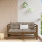 vidaXL Sofás de esquina de jardín 2 uds madera maciza pino marrón miel