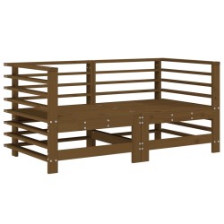 vidaXL Sofás de esquina de jardín 2 uds madera maciza pino marrón miel