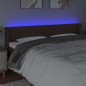 vidaXL Cabecero con LED de tela marrón oscuro 163x16x78/88 cm