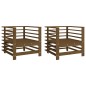 vidaXL Sillones de jardín 2 unidades madera maciza pino marrón miel vidaXL Sillones de jardín 2 unidades madera maciza pino marrón miel