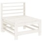 vidaXL Sofás centrales de jardín 2 uds madera maciza de pino blanco vidaXL Sofás centrales de jardín 2 uds madera maciza de pino blanco