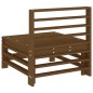 vidaXL Sofás centrales de jardín 2 uds madera maciza pino marrón miel vidaXL Sofás centrales de jardín 2 uds madera maciza pino marrón miel