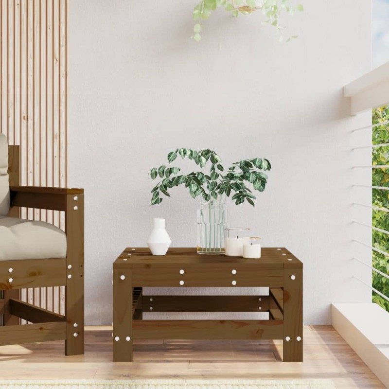 vidaXL Taburete de jardín madera maciza de pino marrón miel vidaXL Taburete de jardín madera maciza de pino marrón miel