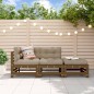 vidaXL Juego de muebles jardín 3 pzas madera maciza pino marrón miel vidaXL Juego de muebles jardín 3 pzas madera maciza pino marrón miel