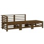 vidaXL Juego de muebles jardín 3 pzas madera maciza pino marrón miel vidaXL Juego de muebles jardín 3 pzas madera maciza pino marrón miel