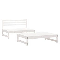 vidaXL Juego de muebles de jardín 2 piezas madera maciza pino blanco