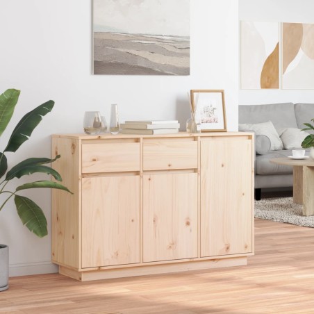 vidaXL Aparador de madera maciza de pino 110x34x75 cm