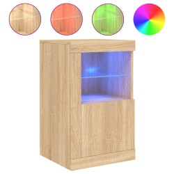 vidaXL Aparador con luces LED madera de ingeniería roble Sonoma