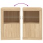 vidaXL Aparador con luces LED madera de ingeniería roble Sonoma vidaXL Aparador con luces LED madera de ingeniería roble Sonoma