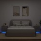 vidaXL Mesitas de noche luces LED 2 uds madera ingeniería gris Sonoma