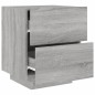 vidaXL Mesitas de noche luces LED 2 uds madera ingeniería gris Sonoma