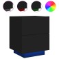 vidaXL Mesitas de noche con luces LED 2 uds madera ingeniería negra vidaXL Mesitas de noche con luces LED 2 uds madera ingeniería negra