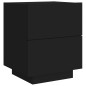 vidaXL Mesitas de noche con luces LED 2 uds madera ingeniería negra vidaXL Mesitas de noche con luces LED 2 uds madera ingeniería negra