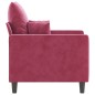 vidaXL Sillón de terciopelo rojo tinto 60 cm vidaXL Sillón de terciopelo rojo tinto 60 cm