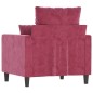 vidaXL Sillón de terciopelo rojo tinto 60 cm vidaXL Sillón de terciopelo rojo tinto 60 cm