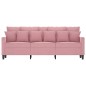 vidaXL Sofá de 3 plazas terciopelo rosa 180 cm vidaXL Sofá de 3 plazas terciopelo rosa 180 cm