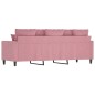 vidaXL Sofá de 3 plazas terciopelo rosa 180 cm vidaXL Sofá de 3 plazas terciopelo rosa 180 cm