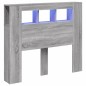 vidaXL Cabecero LED madera ingeniería gris Sonoma 120x18,5x103,5 cm vidaXL Cabecero LED madera ingeniería gris Sonoma 120x18,5x103,5 cm