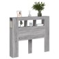 vidaXL Cabecero LED madera ingeniería gris Sonoma 120x18,5x103,5 cm vidaXL Cabecero LED madera ingeniería gris Sonoma 120x18,5x103,5 cm