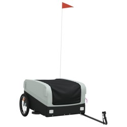 vidaXL Remolque para bicicleta hierro negro y gris 45 kg