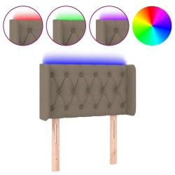 vidaXL Cabecero con LED de tela gris taupe 83x16x78/88 cm