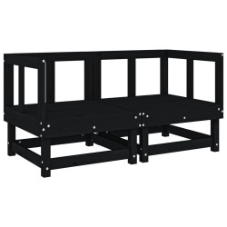 vidaXL Sofás de esquina de jardín 2 uds madera maciza de pino negro