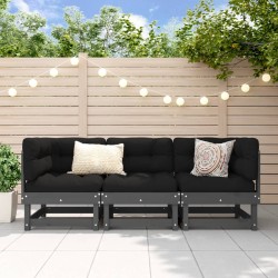 vidaXL Juego de muebles de jardín 3 pzas madera maciza de pino gris