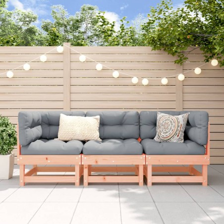 vidaXL Juego de muebles de jardín 3 pzas madera maciza abeto Douglas