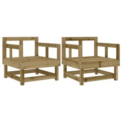 vidaXL Sillones de jardín 2 unidades madera impregnada de pino