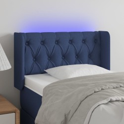 vidaXL Cabecero con LED de tela azul 83x16x78/88 cm