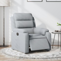 vidaXL Sillón reclinable eléctrico tela gris claro