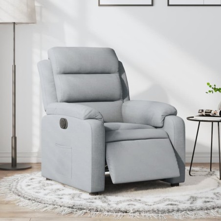 vidaXL Sillón reclinable eléctrico tela gris claro