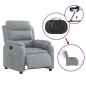vidaXL Sillón reclinable eléctrico tela gris claro vidaXL Sillón reclinable eléctrico tela gris claro